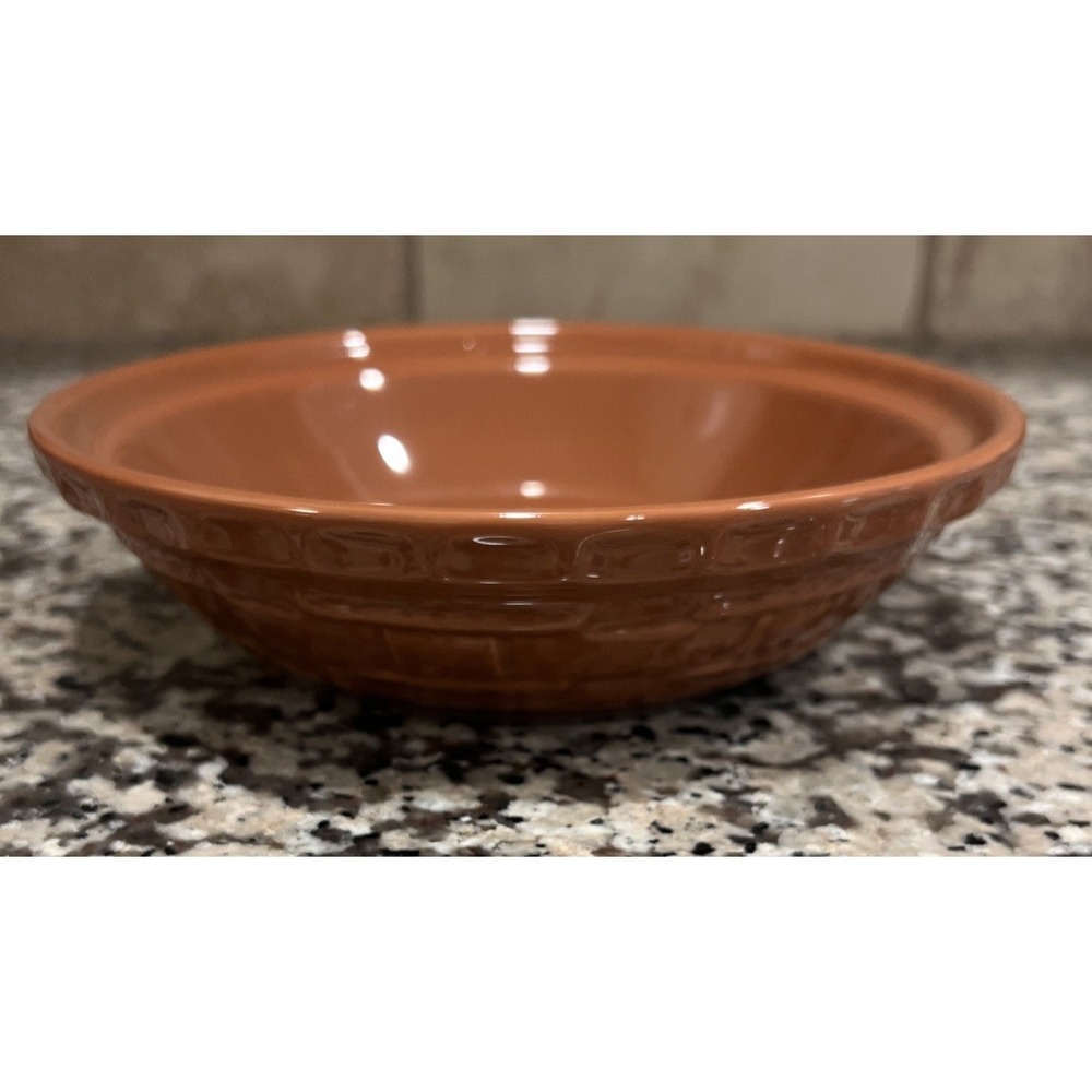 Longaberger Pottery Woven Traditions Small Pie Plate 7" Spice Terracotta Color